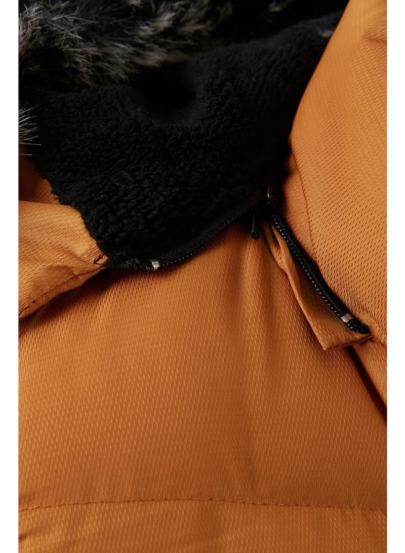 Buratti Slim Fit Faux Fur Plush Lined Removable Hooded Puffer Coat Men's Coat 5761080 B - Image 4